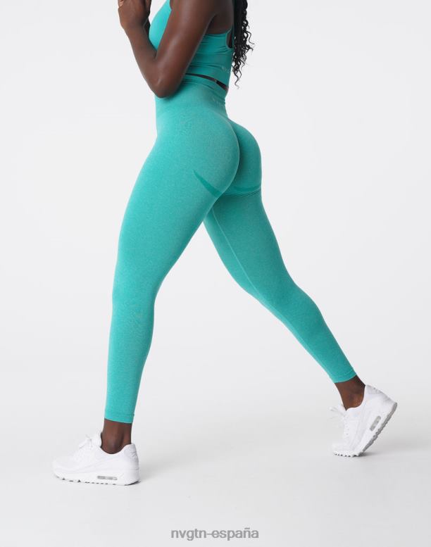 aptitud física mujer NVGTN HB2N2625 turquesa leggins curvos sin costuras