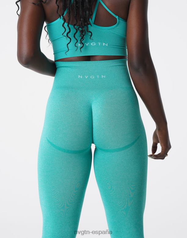 aptitud física mujer NVGTN HB2N2625 turquesa leggins curvos sin costuras