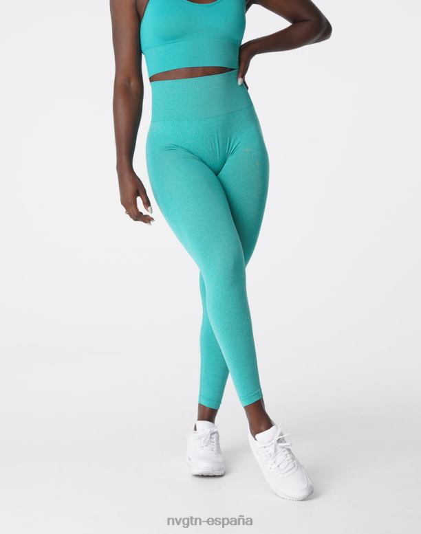 aptitud física mujer NVGTN HB2N2625 turquesa leggins curvos sin costuras