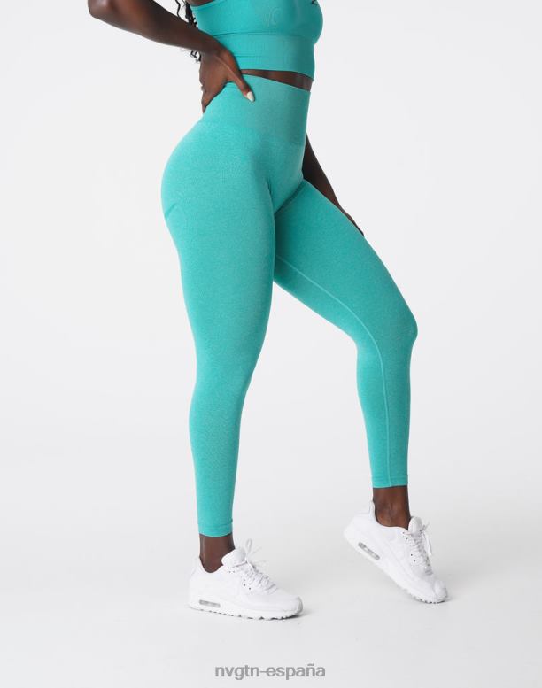 aptitud física mujer NVGTN HB2N2625 turquesa leggins curvos sin costuras