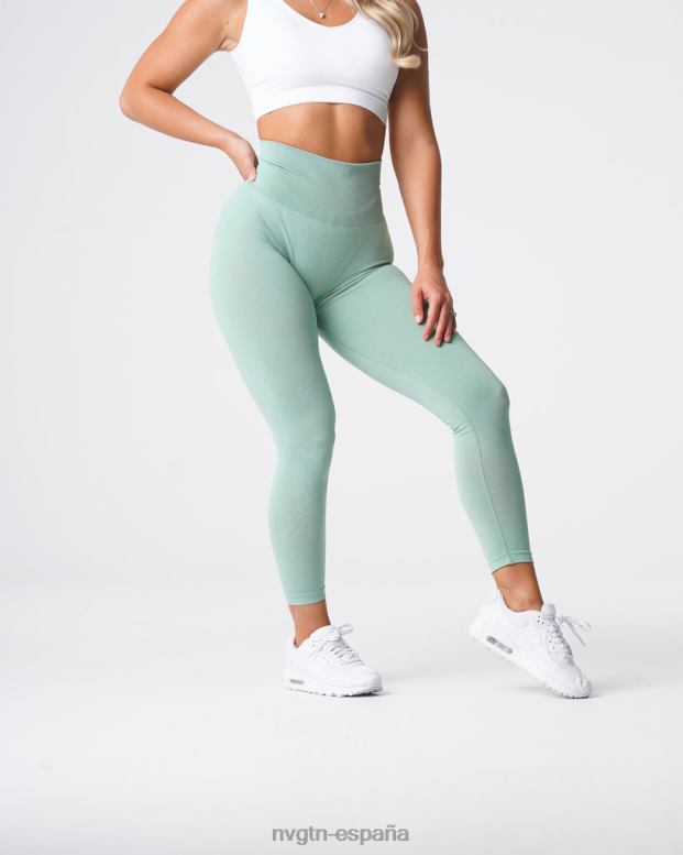 aptitud física mujer NVGTN HB2N2631 verde salvia leggins curvos sin costuras