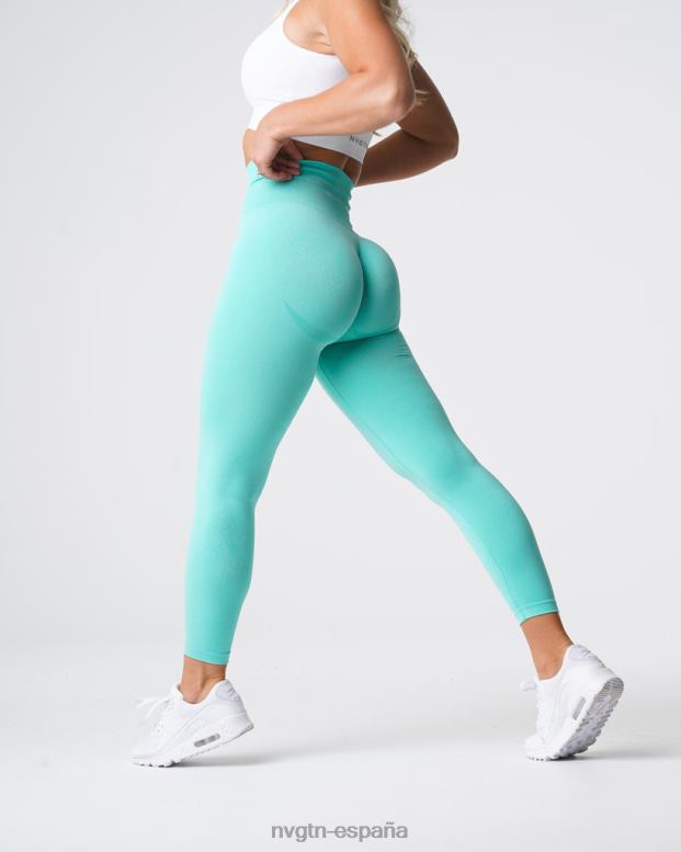 aptitud física mujer NVGTN HB2N2638 menta leggins curvos sin costuras