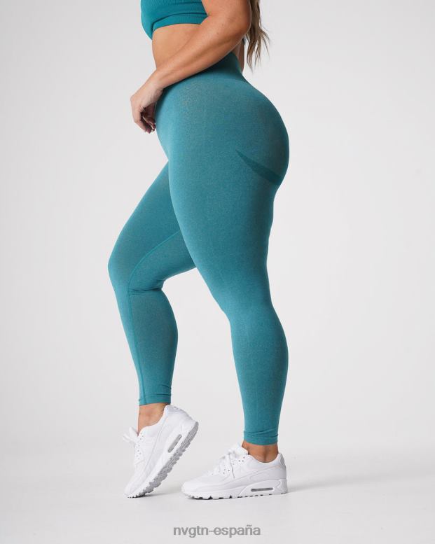 aptitud física mujer NVGTN HB2N2639 verde azulado leggins curvos sin costuras