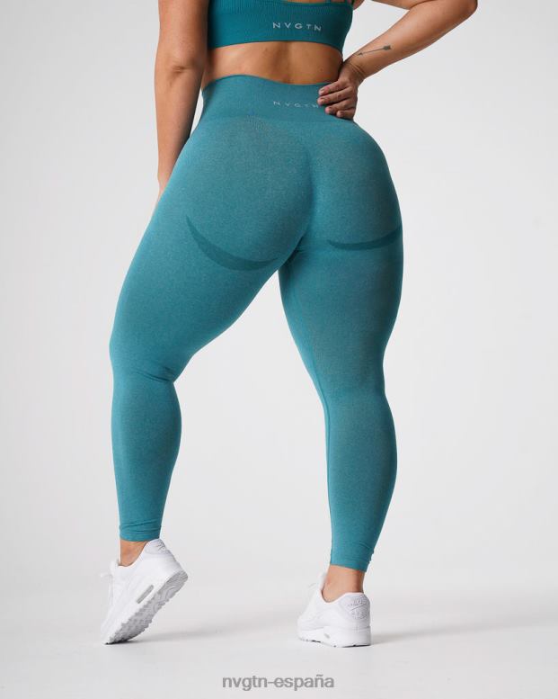 aptitud física mujer NVGTN HB2N2639 verde azulado leggins curvos sin costuras