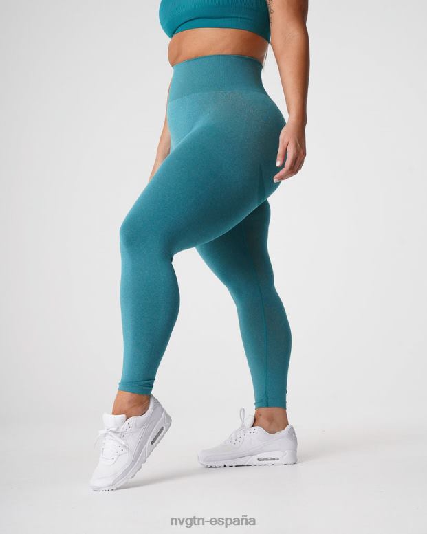 aptitud física mujer NVGTN HB2N2639 verde azulado leggins curvos sin costuras