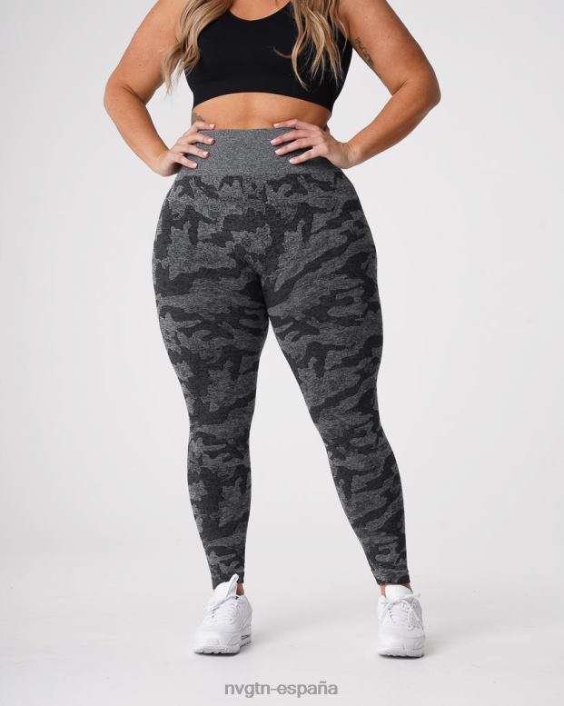 aptitud física mujer NVGTN HB2N2656 negro leggings de camuflaje sin costuras