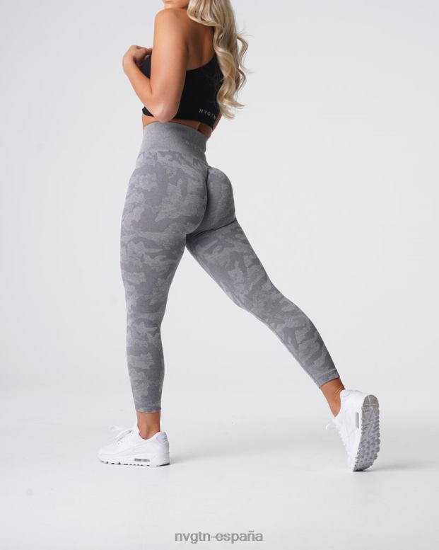 aptitud física mujer NVGTN HB2N2657 gris leggings de camuflaje sin costuras