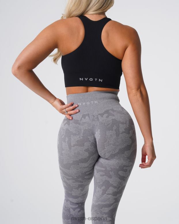 aptitud física mujer NVGTN HB2N2657 gris leggings de camuflaje sin costuras