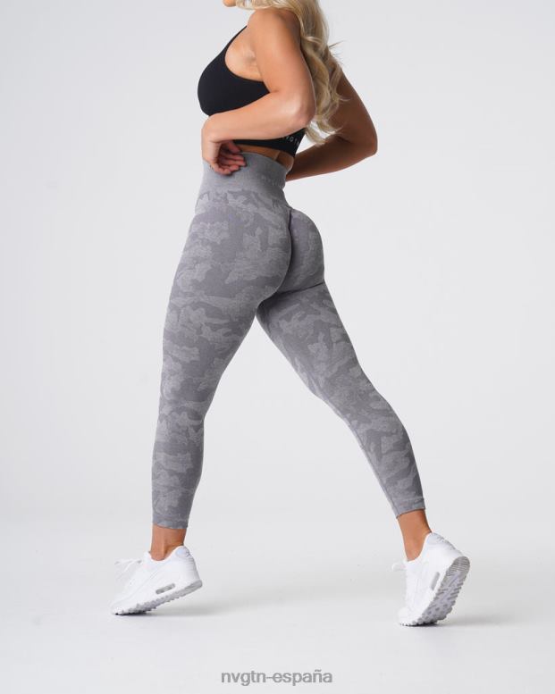 aptitud física mujer NVGTN HB2N2657 gris leggings de camuflaje sin costuras