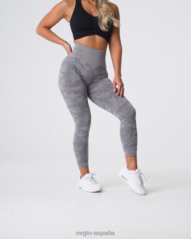 aptitud física mujer NVGTN HB2N2657 gris leggings de camuflaje sin costuras