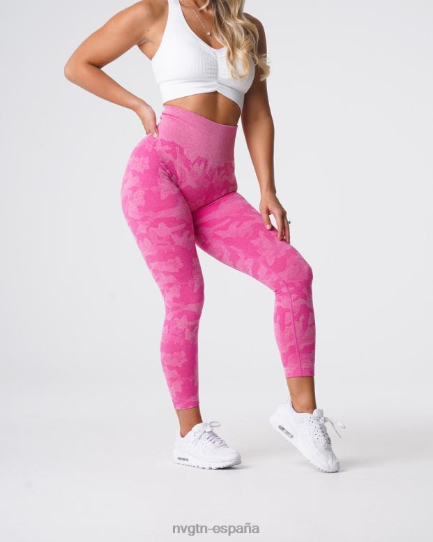 aptitud física mujer NVGTN HB2N2659 chicle rosa leggings de camuflaje sin costuras