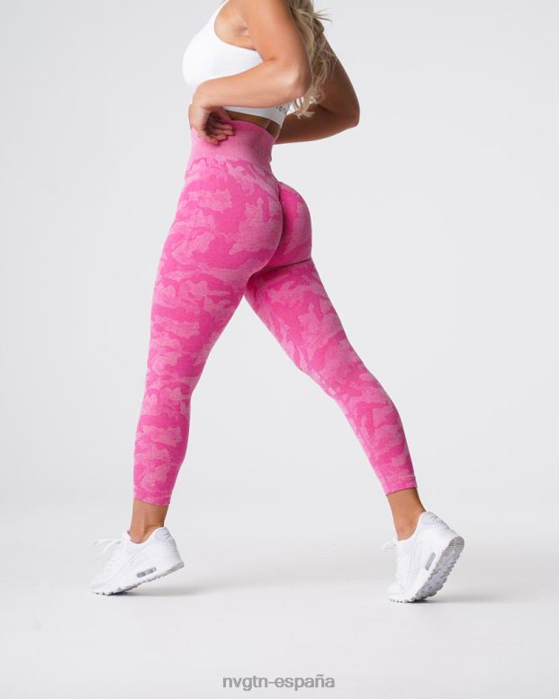 aptitud física mujer NVGTN HB2N2659 chicle rosa leggings de camuflaje sin costuras