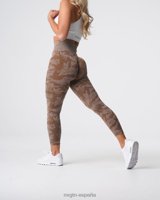 aptitud física mujer NVGTN HB2N2661 moca leggings de camuflaje sin costuras