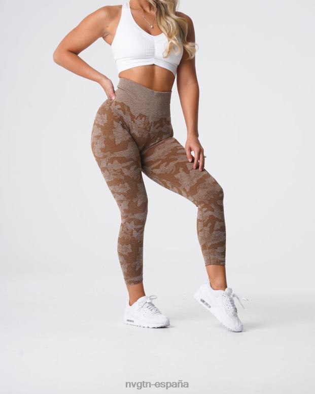 aptitud física mujer NVGTN HB2N2661 moca leggings de camuflaje sin costuras
