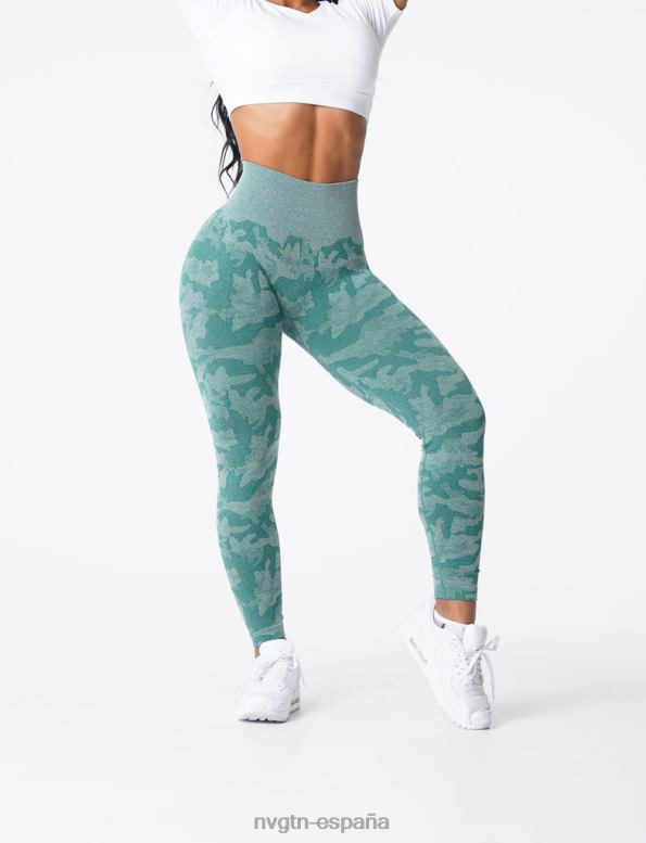 aptitud física mujer NVGTN HB2N2662 bosque verde leggings de camuflaje sin costuras