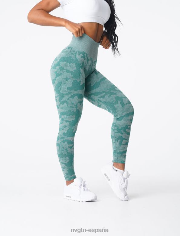 aptitud física mujer NVGTN HB2N2662 bosque verde leggings de camuflaje sin costuras