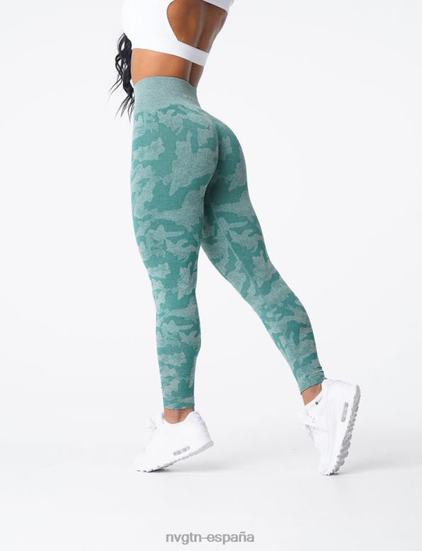 aptitud física mujer NVGTN HB2N2662 bosque verde leggings de camuflaje sin costuras