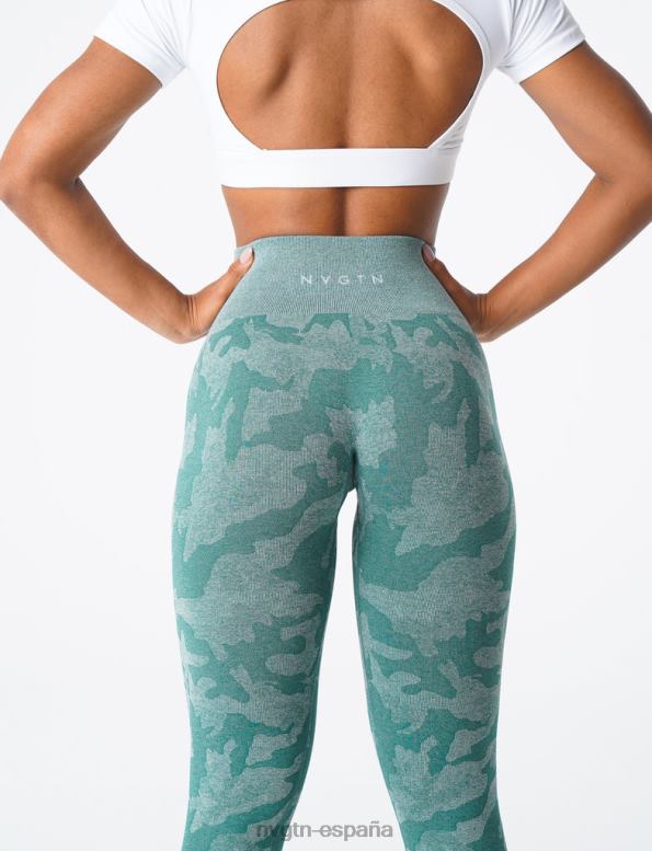 aptitud física mujer NVGTN HB2N2662 bosque verde leggings de camuflaje sin costuras