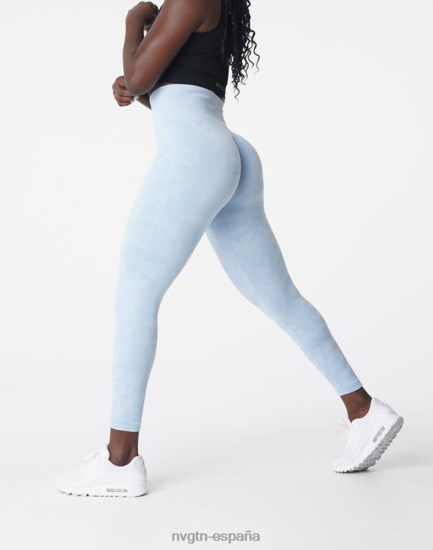 aptitud física mujer NVGTN HB2N2663 azul helado leggings de camuflaje sin costuras