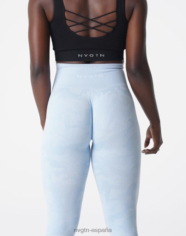 aptitud física mujer NVGTN HB2N2663 azul helado leggings de camuflaje sin costuras