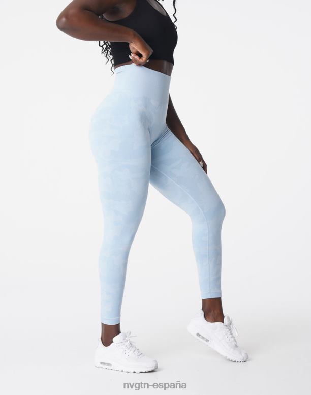 aptitud física mujer NVGTN HB2N2663 azul helado leggings de camuflaje sin costuras