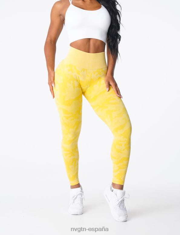 aptitud física mujer NVGTN HB2N2665 amarillo sol leggings de camuflaje sin costuras