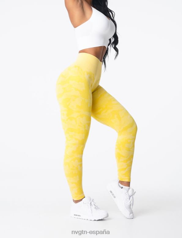 aptitud física mujer NVGTN HB2N2665 amarillo sol leggings de camuflaje sin costuras