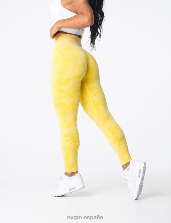 aptitud física mujer NVGTN HB2N2665 amarillo sol leggings de camuflaje sin costuras