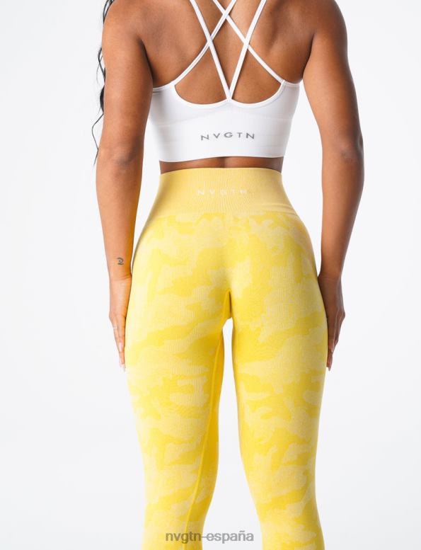 aptitud física mujer NVGTN HB2N2665 amarillo sol leggings de camuflaje sin costuras