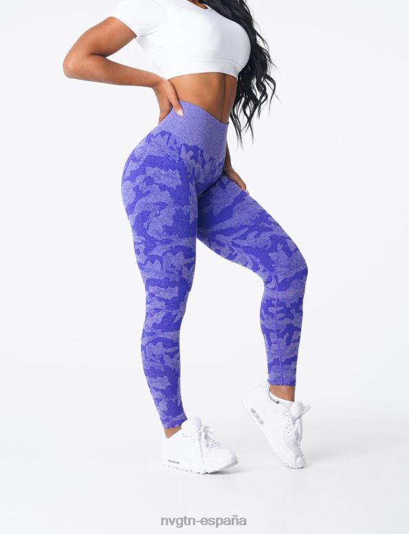 aptitud física mujer NVGTN HB2N2667 azul eléctrico leggings de camuflaje sin costuras