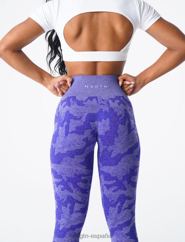 aptitud física mujer NVGTN HB2N2667 azul eléctrico leggings de camuflaje sin costuras