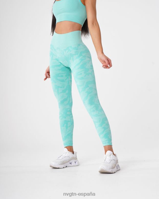 aptitud física mujer NVGTN HB2N2668 menta leggings de camuflaje sin costuras