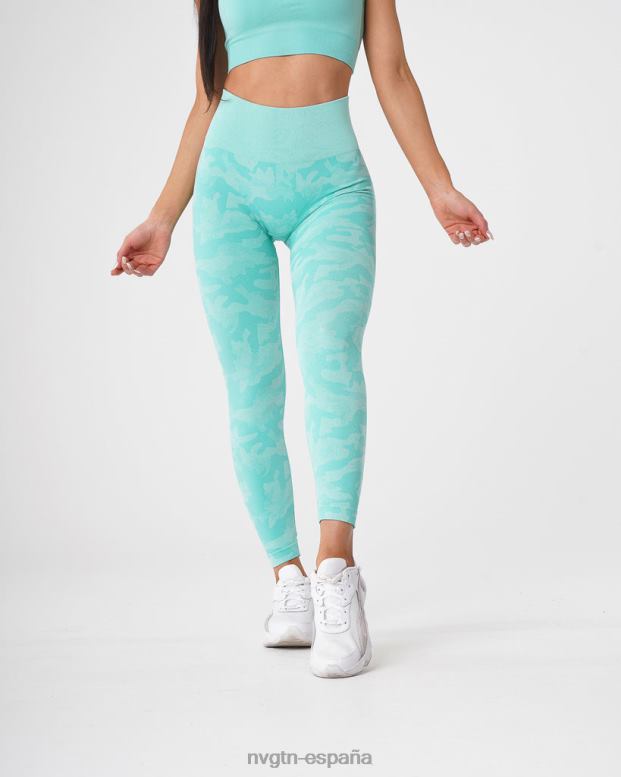 aptitud física mujer NVGTN HB2N2668 menta leggings de camuflaje sin costuras