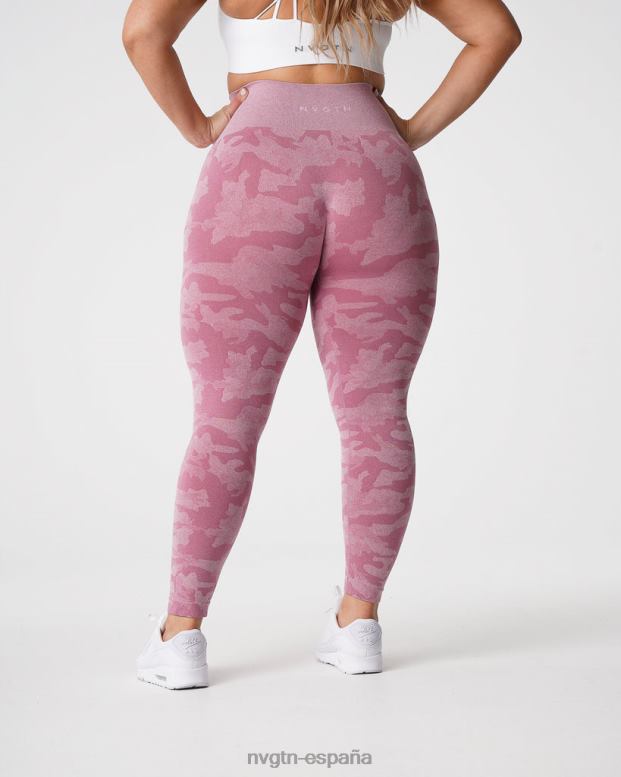 aptitud física mujer NVGTN HB2N2670 rosa pastel leggings de camuflaje sin costuras
