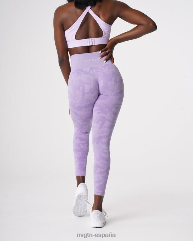 aptitud física mujer NVGTN HB2N2671 lila leggings de camuflaje sin costuras