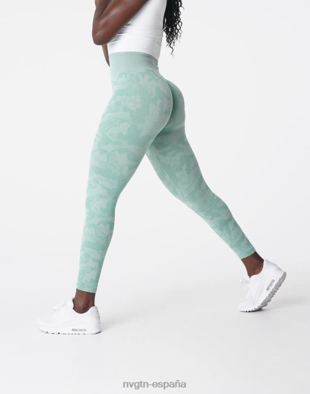 aptitud física mujer NVGTN HB2N2672 verde salvia leggings de camuflaje sin costuras