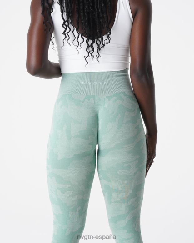 aptitud física mujer NVGTN HB2N2672 verde salvia leggings de camuflaje sin costuras