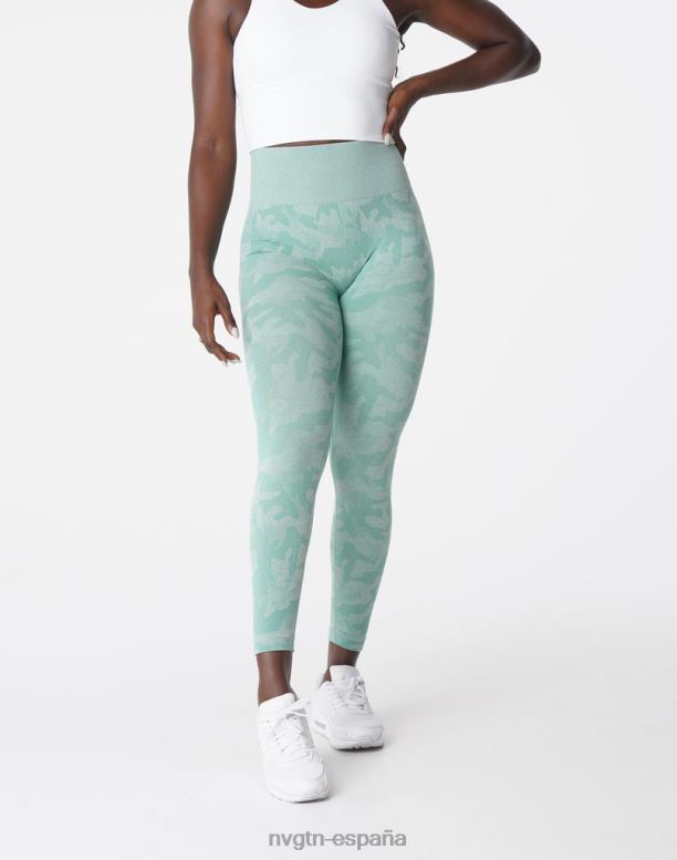 aptitud física mujer NVGTN HB2N2672 verde salvia leggings de camuflaje sin costuras