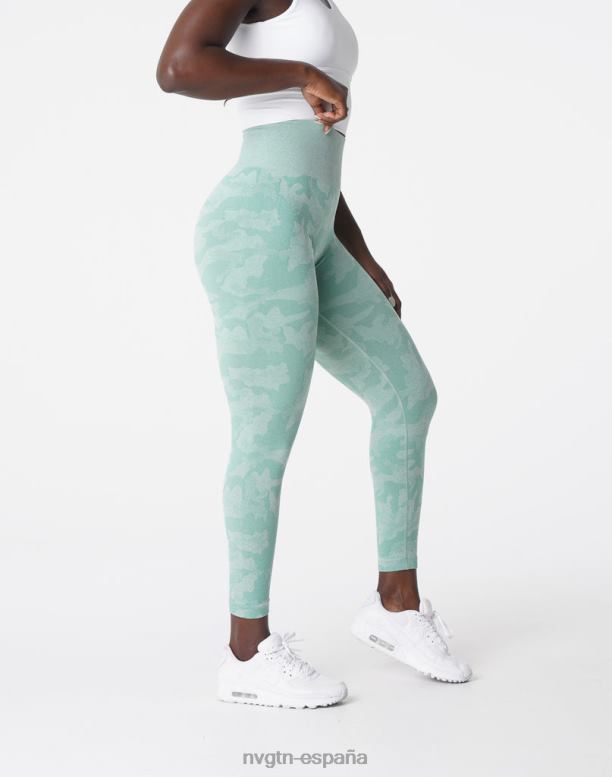 aptitud física mujer NVGTN HB2N2672 verde salvia leggings de camuflaje sin costuras