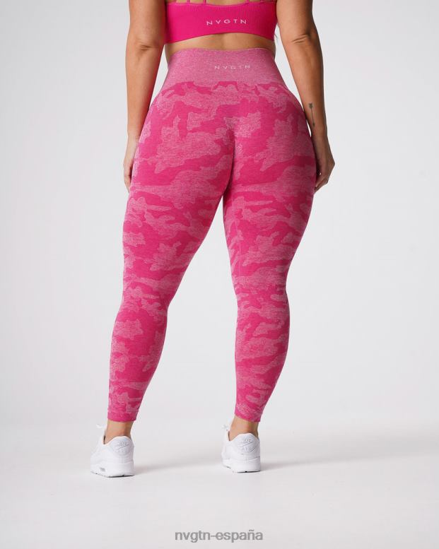 aptitud física mujer NVGTN HB2N2673 fucsia leggings de camuflaje sin costuras