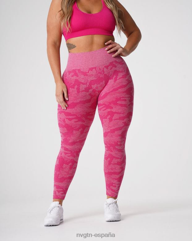 aptitud física mujer NVGTN HB2N2673 fucsia leggings de camuflaje sin costuras
