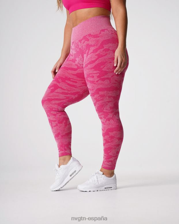 aptitud física mujer NVGTN HB2N2673 fucsia leggings de camuflaje sin costuras