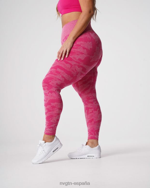 aptitud física mujer NVGTN HB2N2673 fucsia leggings de camuflaje sin costuras