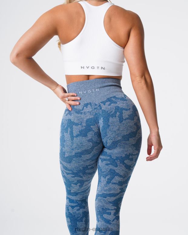 aptitud física mujer NVGTN HB2N2674 azul pizarra leggings de camuflaje sin costuras