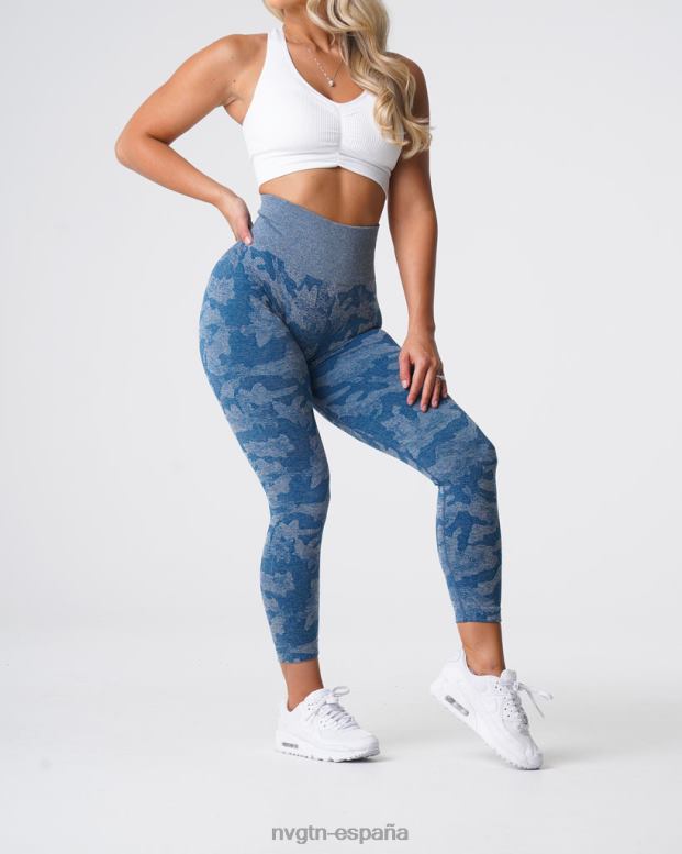 aptitud física mujer NVGTN HB2N2674 azul pizarra leggings de camuflaje sin costuras