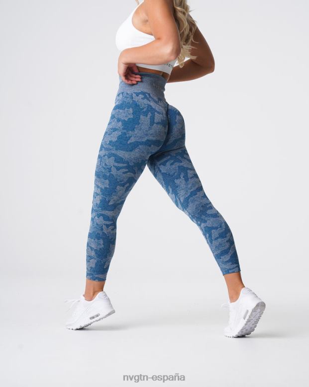 aptitud física mujer NVGTN HB2N2674 azul pizarra leggings de camuflaje sin costuras