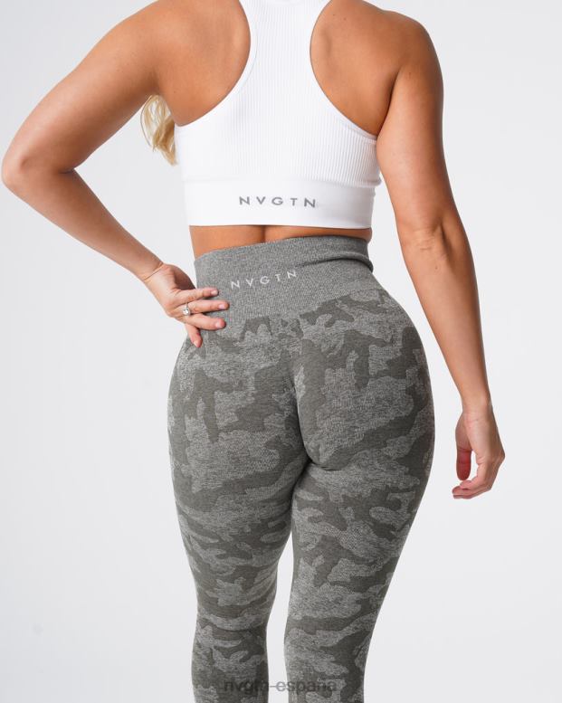 aptitud física mujer NVGTN HB2N2675 verde caqui leggings de camuflaje sin costuras