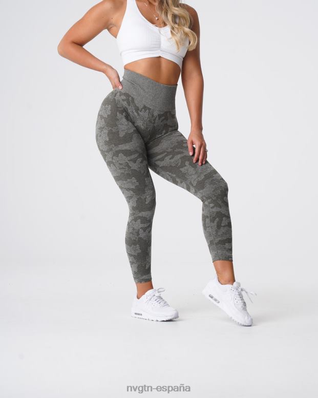 aptitud física mujer NVGTN HB2N2675 verde caqui leggings de camuflaje sin costuras