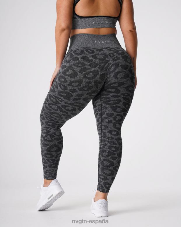 aptitud física mujer NVGTN HB2N2676 negro moteado leggins sin costuras de leopardo