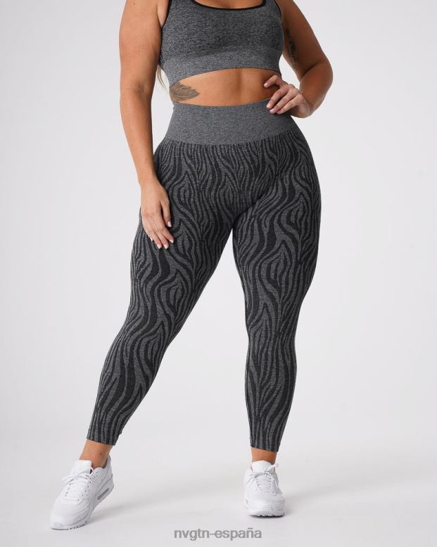 aptitud física mujer NVGTN HB2N2677 negro moteado leggins sin costuras con cebra